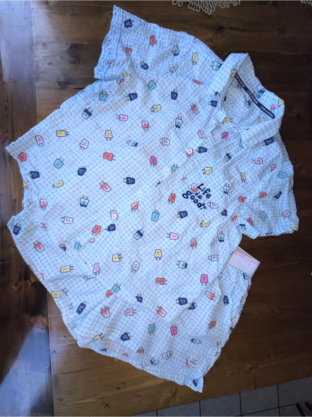 Life Is Good Popsicle Seersucker Pajama Set - Size Large women’s